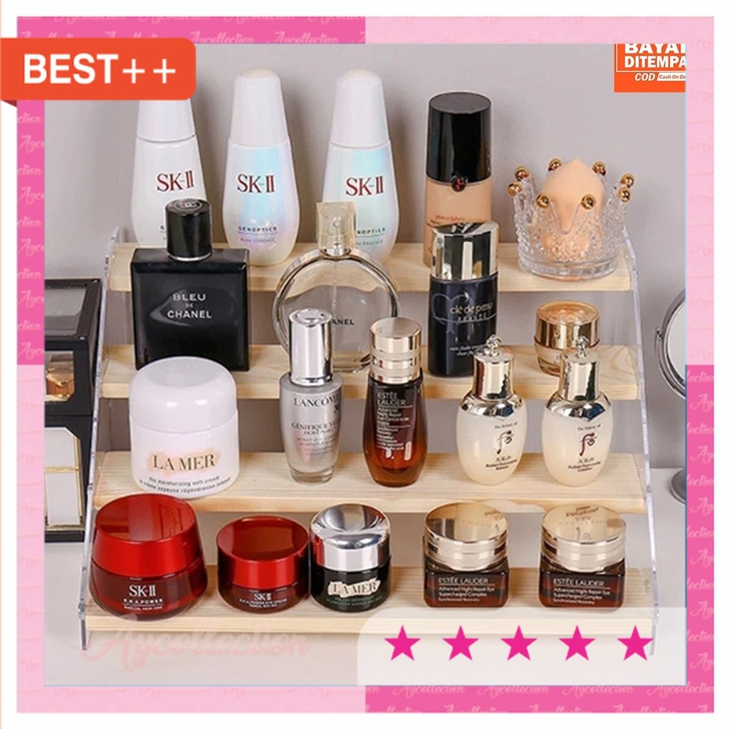 Perabot rumah tangga unik antik murah / Rak Kosmetik Makeup Rak Kayu Aesthetic