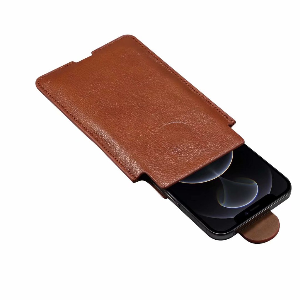 Genuine Leather Phone Belt Clip Case Waist Bag For Samsung Galaxy S25 S24 S23 Ultra S22 S21 S20 FE N
