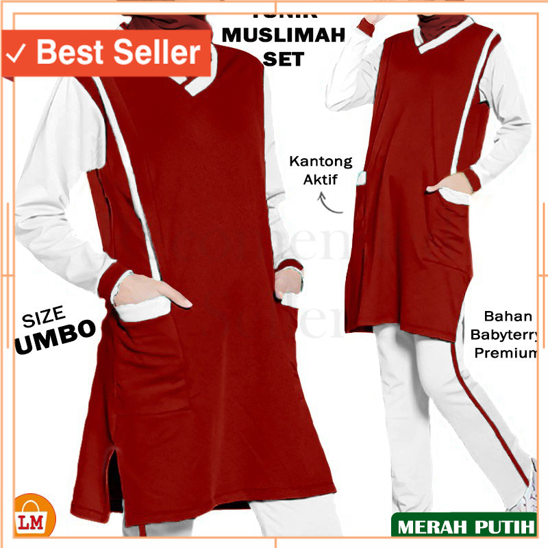 TERMURAH TERLARIS Baju Setelan Pakaian  Olah Raga Tunik Wanita Muslim SET TUNIK MUSLIMAH LMS 17561 1