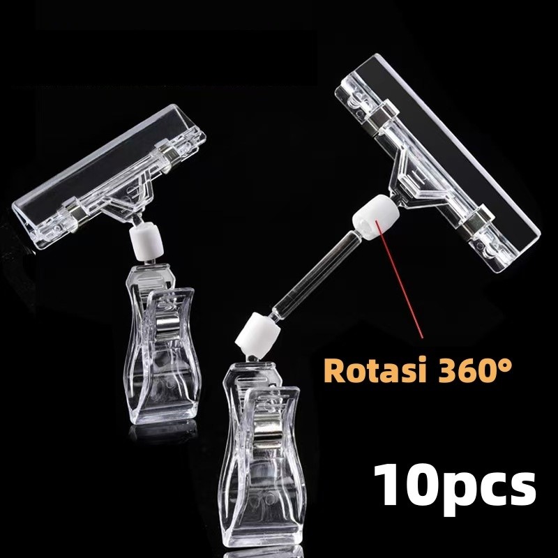 

10 pcs Kait Label Bening / Pemegang Label Klip / Pemegang Label Harga / Pemegang Promosi Akrilik