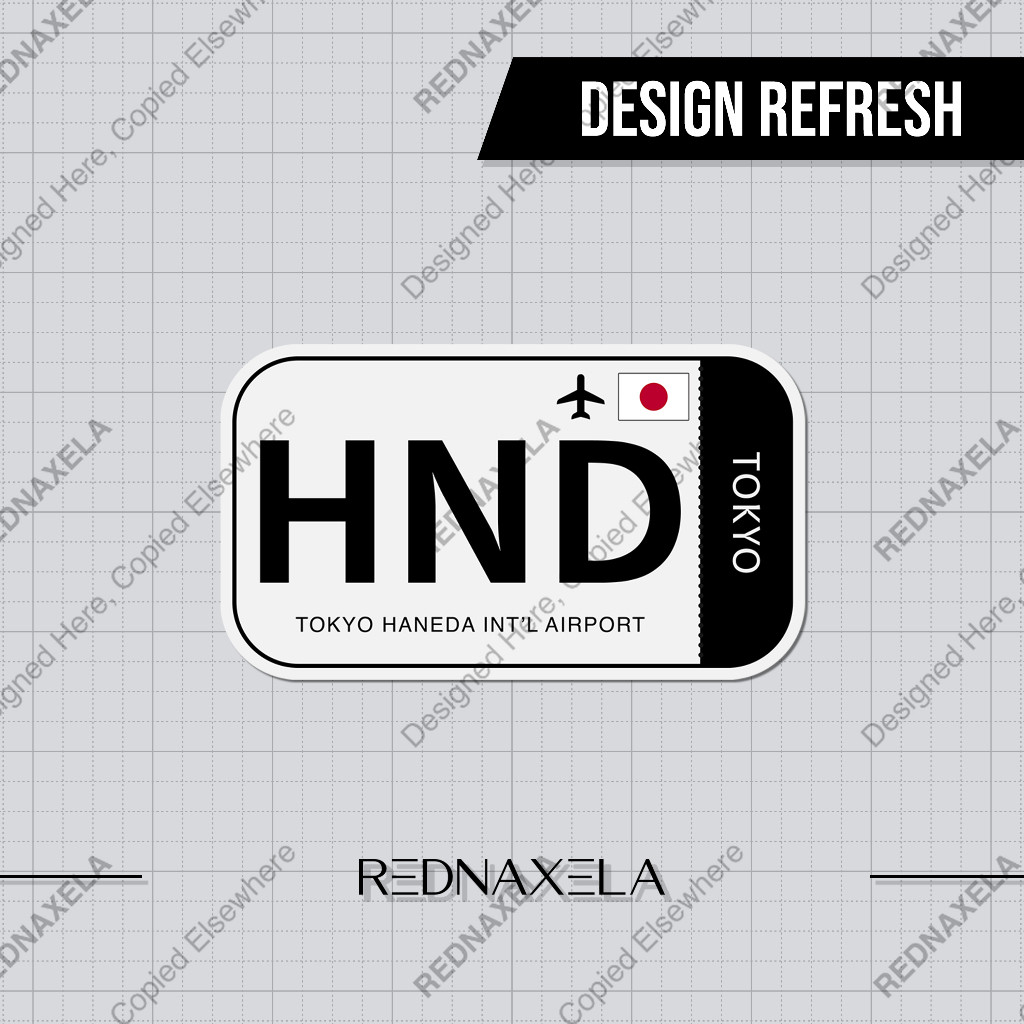 

Stiker Vinyl Tokyo Haneda Intl Airport Code HND Sign Sticker