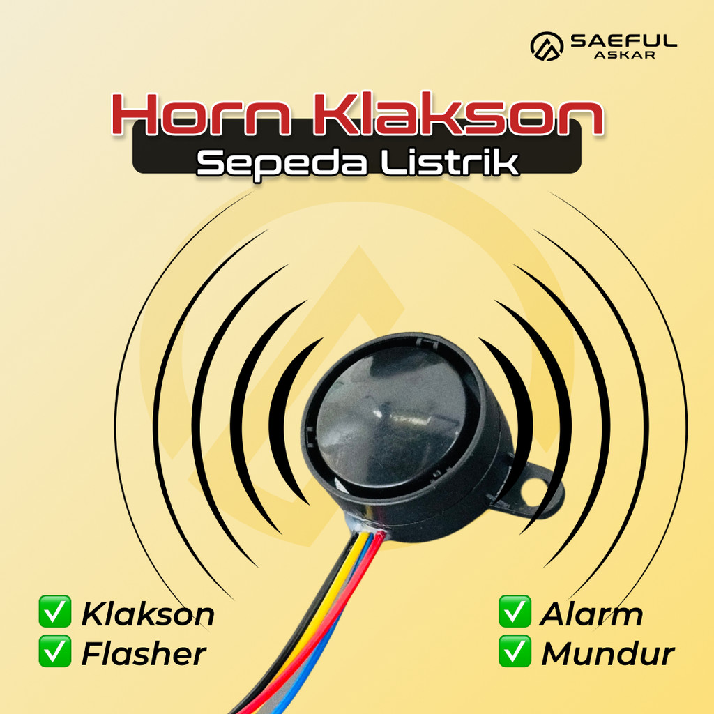 Speaker Klakson Sein Alarm Sepeda Listrik 2 4 5 6 Kabel / Klakson Sepeda Listrik 48V-60V