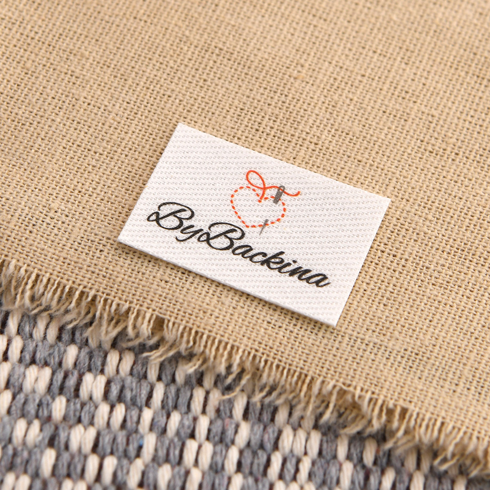 

100pc Custom Clothing Labels 30x20mm - Iron On & Sew On Tags for Uniforms, Baby Gear & Crafts, Cotton Washable