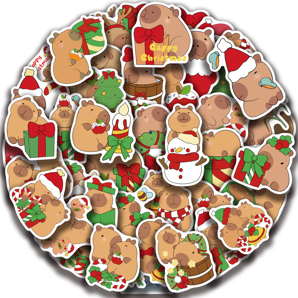 

50PCS Capybaras Stickers Cartoon Cute Decals Toy Stationery Guitar Phone Bicycle Laptop Luggage Car Graffiti Sticker