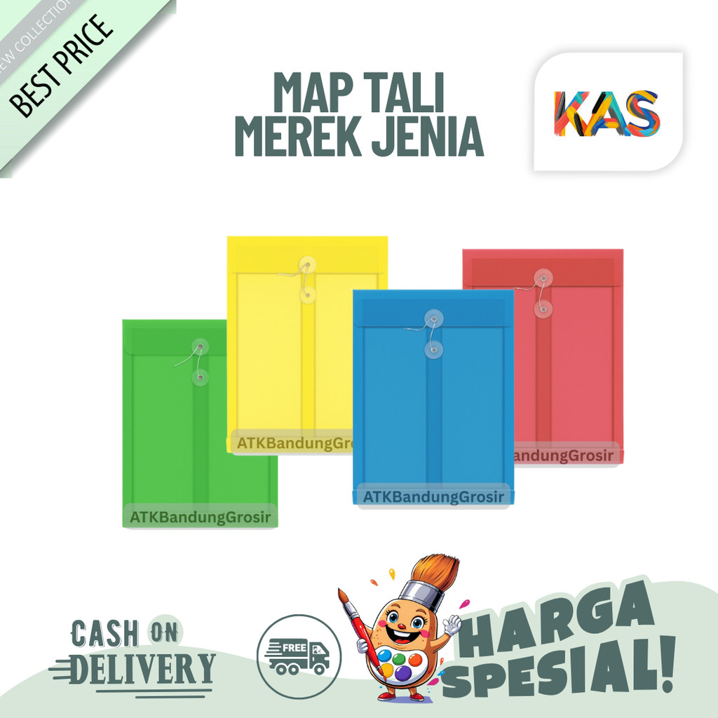 

Map Tali Dokumen File Merek Jenia Folio Map Tali Plastik Transparan - SATUAN
