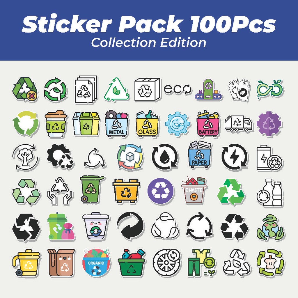 

Hot Stiker Daur Ulang [Recycle] Lucu Anti Air Stikers Berperekat Waterproof Sticker Decal Buat Motor Helm Buku Journal Koper Casing HP Laptop Botol Minum