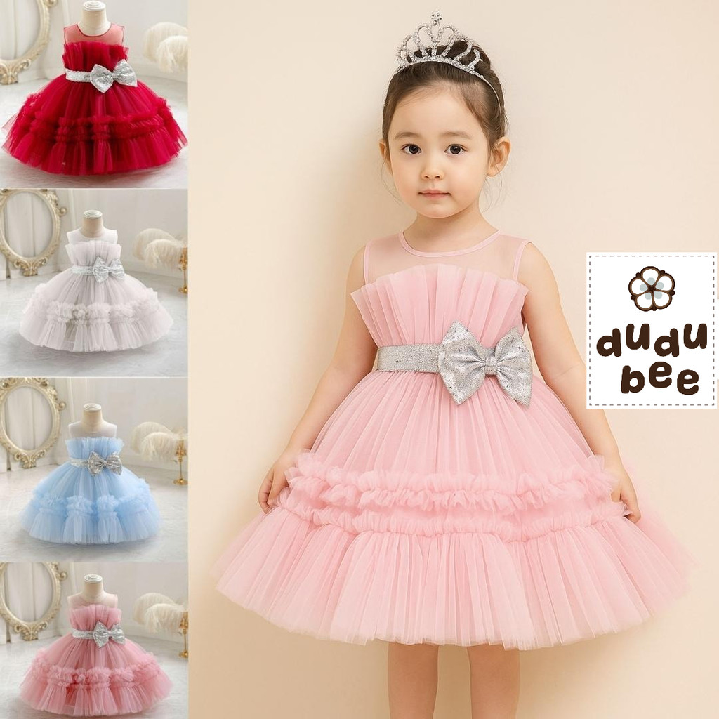 Dress Pesta Aqiqah Gaun Ulang Tahun Bayi Anak perempuan ERICA Import Mewah Model Korea