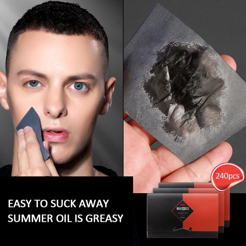 80pcs Face Oil Blotting Paper Portable Face Wipes Active Bamboo Charcoal Hemp Paper Facial Oil Contr