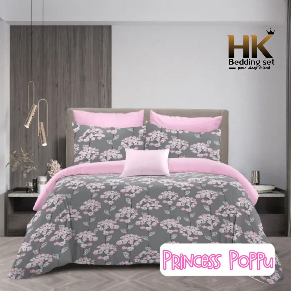 Sprei Dan Selimut Bedcover Set Princess Poppy Mix Baby Pink Ukuran Lengkap - Free Tas Bedcover Tebal