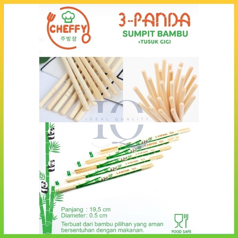 Sumpit Bambu  1 Pack isi 50 set / 50 Pasang SUMPIT BAMBU STERIL