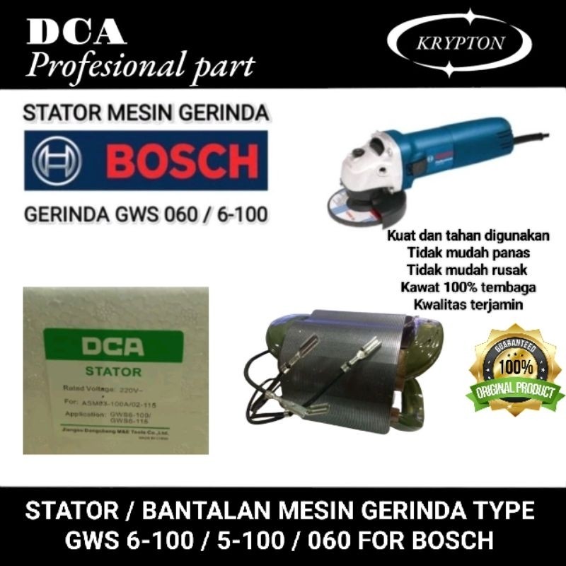 dca stator / bantalan gerinda bosch GWS-6100 /5-100 / 060