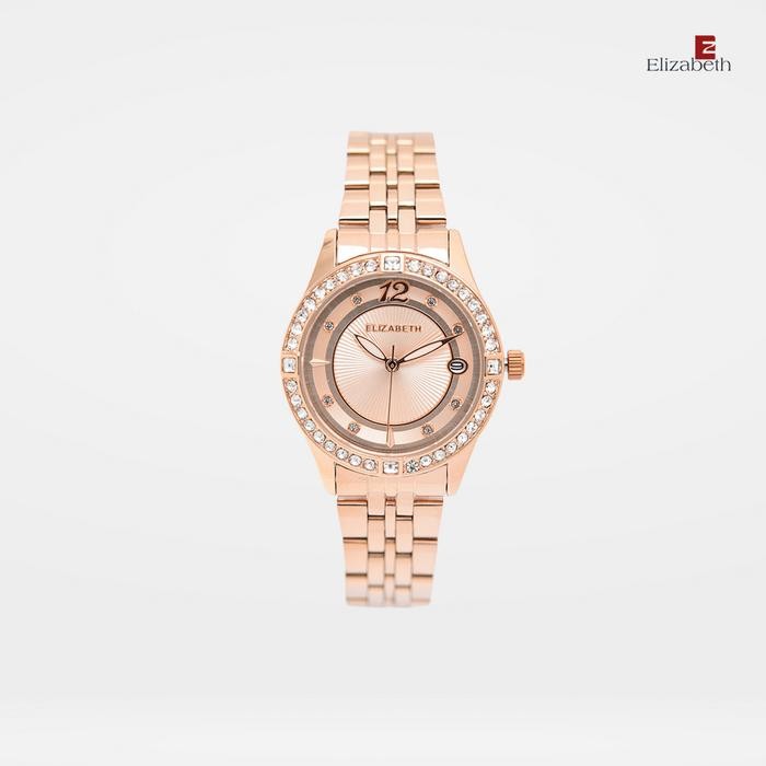 ORIGINAL Jam Tangan Wanita - Elizabeth | Chain Strap 2201-0925 - Rose Gold
