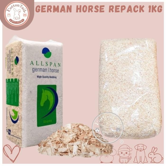 GERMAN HORSE BEDDING SERBUK KAYU PREMIUM REPACK 1KG - Serbuk Kayu German Horse Repack 1kg