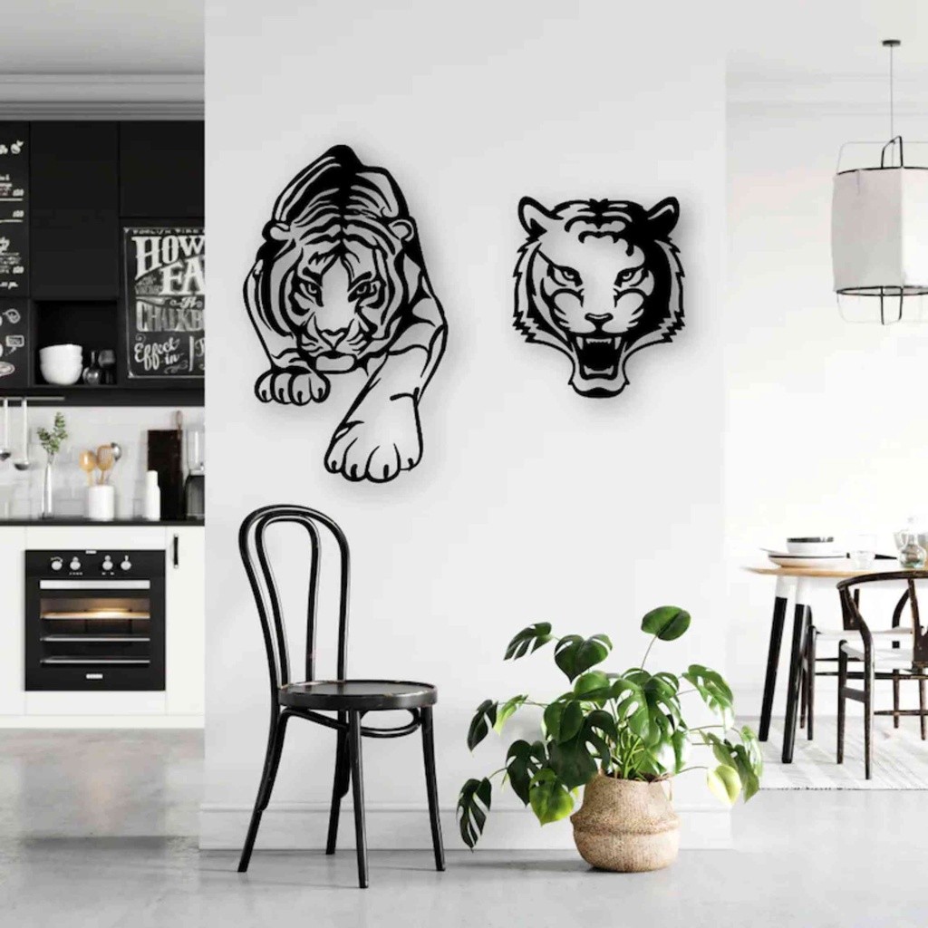 HIASAN DINDING 3D GAMBAR HARIMAU / DEKORASI DINDING /HIASAN RUMAH