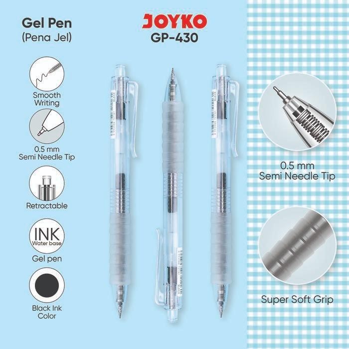 

Gel Pen GP-430 Pulpen Pena Jel 0.5 mm 1 PACK JOYKO