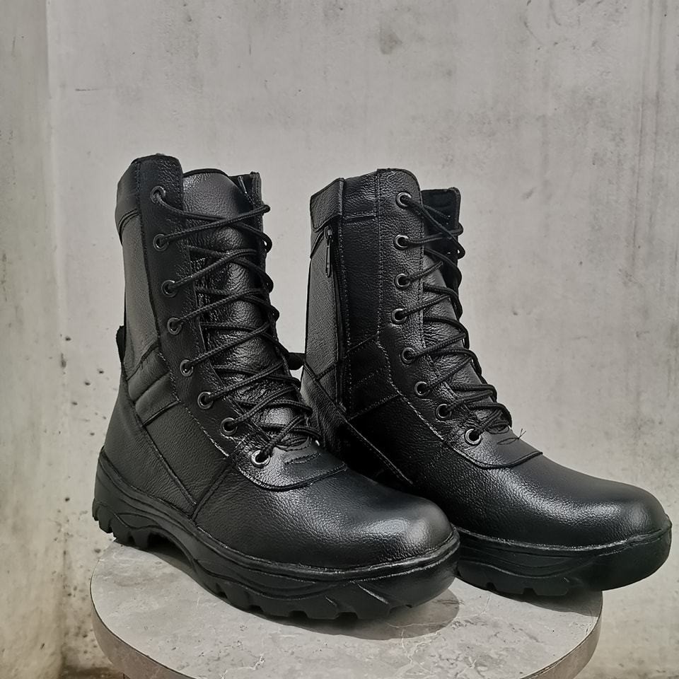 Sepatu Pdl Tni Porli Pria Kulit Sapi Asli Ujung Besi