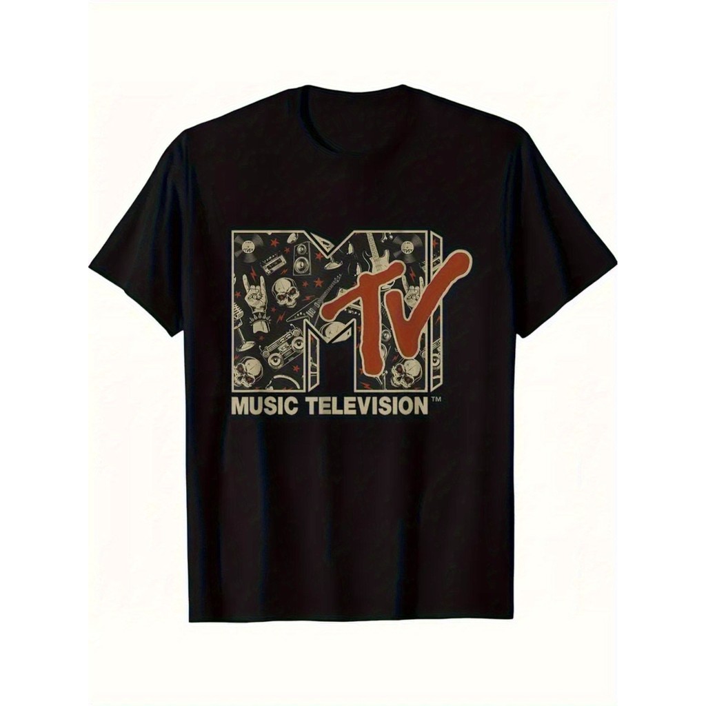 Kaos Distro Pria MTV - Kaos Band Musik Retro Pria/Wanita