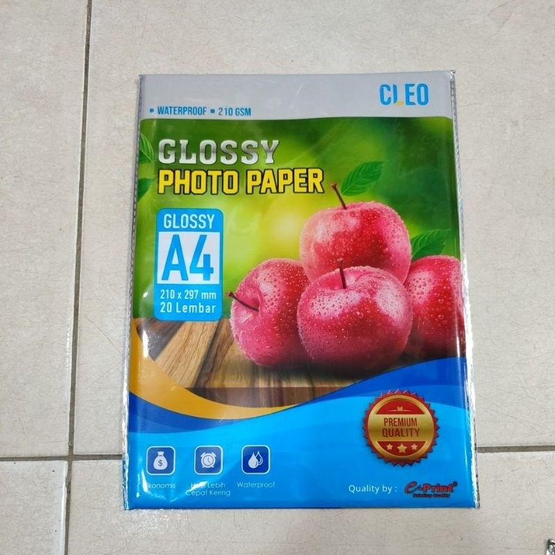 

Kertas foto cleo 210 gsm A4 20 sheets