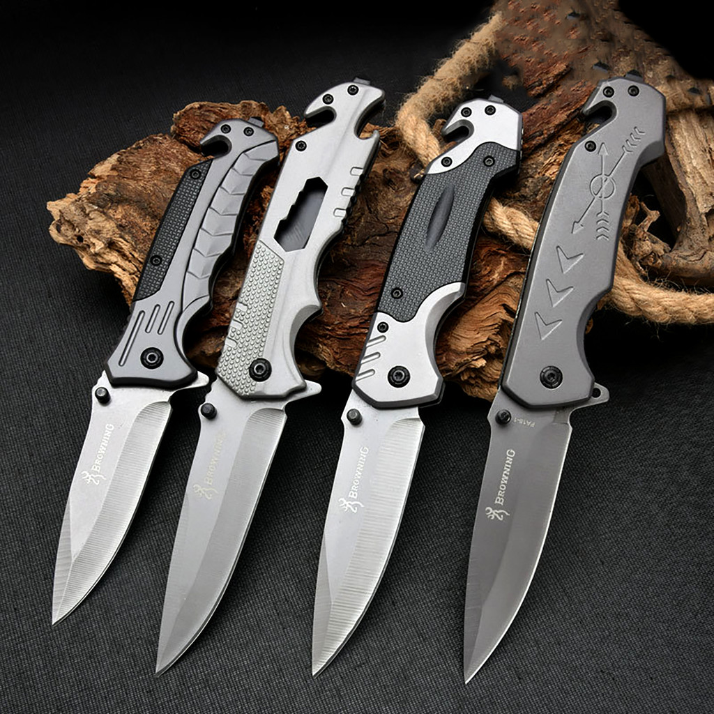 Pisau Lipat Outdoor | Portable Survival Knife 440C | Pisau Lipat Camping Stainless Steel