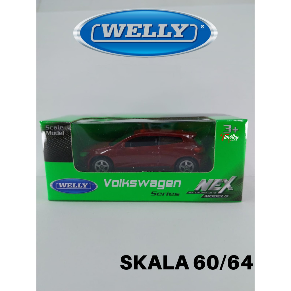 Diecast Welly Nex Skala 60 Volkswagen VW Scirocco Maroon