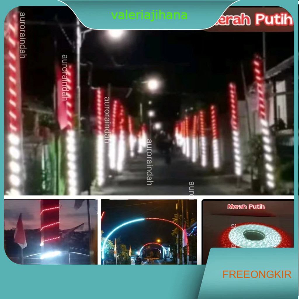PAKET LAMPU LED STRIP SELANG MERAH+ PUTIH +ADAPTOR 3528 220V 4M~ 12METER MERAH+ PUTIH