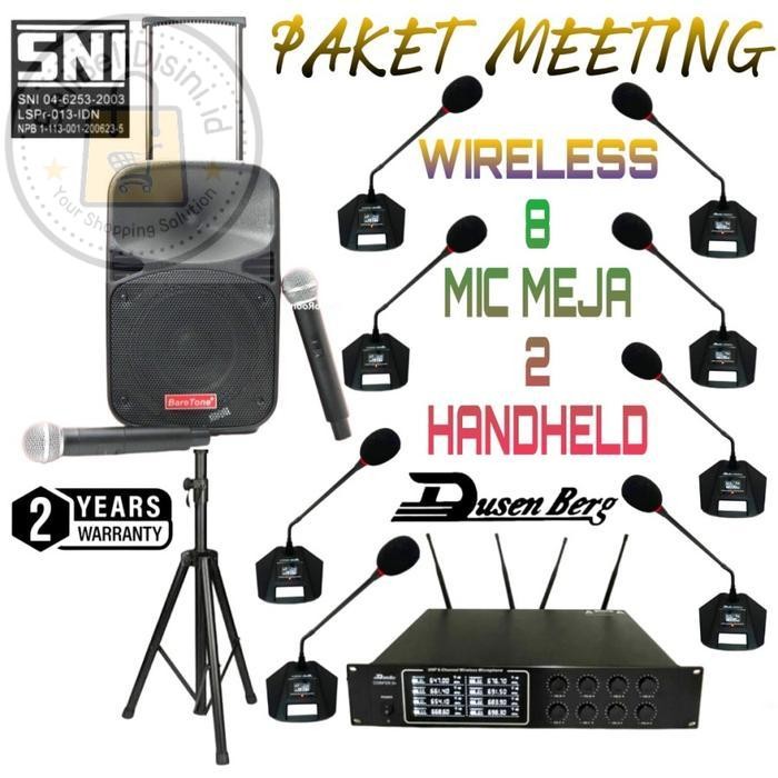Paket Sound Meeting Portable Dusenberg 8 Mic Meja Wireless 2 Handheld