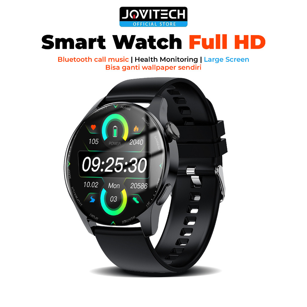 Jovitech Smartwatch Full HD 1.39 inch IPS Bluetooth Color Circle Sports Jam Tangan Fitness Tracker W