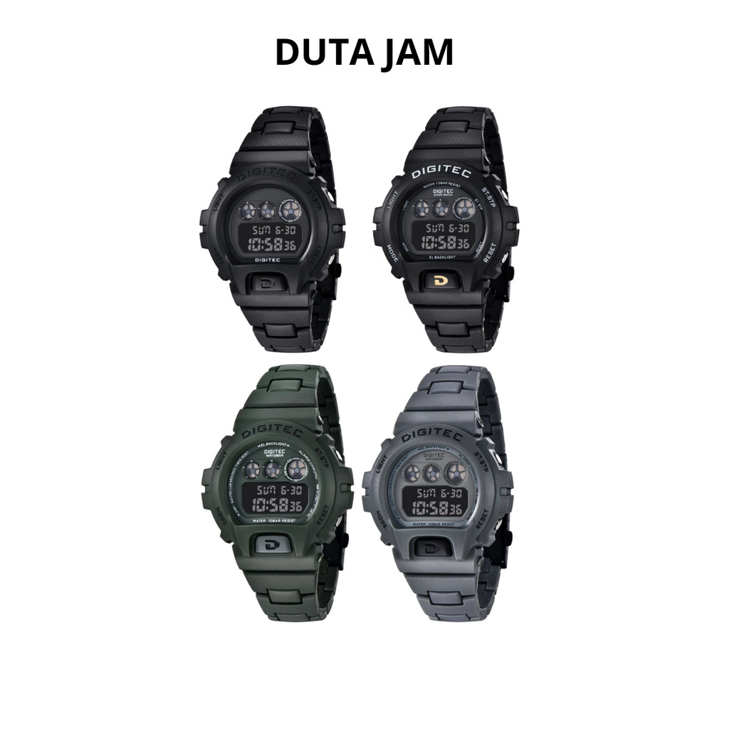 JAM TANGAN PRIA DIGITEC DG5198R DG 5198R DG-5198 DG 5198 DIGITAL RESIN/ RUBBER/ KARET STRAP