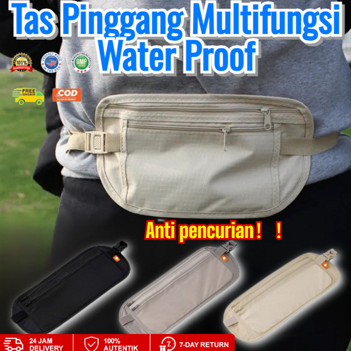 ❤️Tahan Air Anti Maling❤️Tas Pinggang Multifungsi Outdoor Tipis Waterproof/ Waist Pack Anti Curi/ Ta