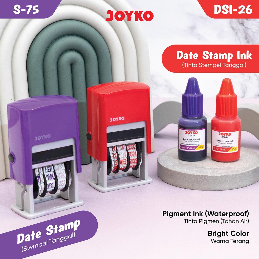 JOYKO Date Stamp Stempel Tanggal S-75 Self Inking