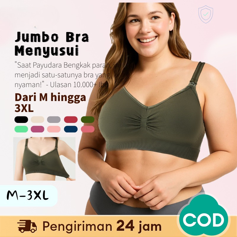 Bra Jumbo Menyusui Kancing Depan Tanpa Kawat