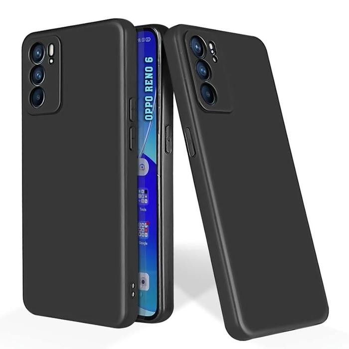COMPATIBLE FOR CASE OPPO RENO 6 4G 5G / RENO 6 PRO MATTE CASE SOFT BLACK DOFF SLIM FIT CASE - RENO 6