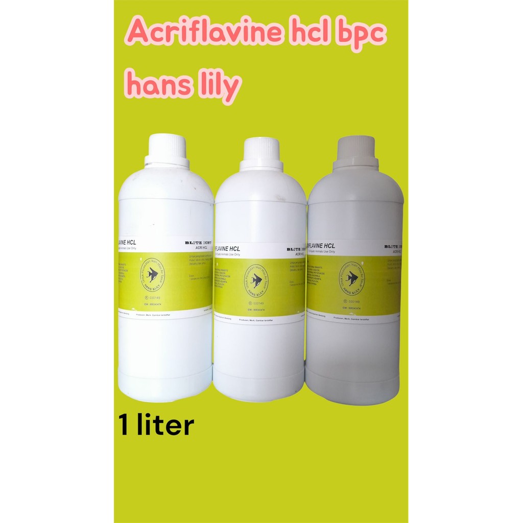 1 liter han's & lily HCL BPC Acriflavine Obat kuning ikan hias