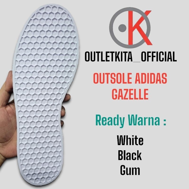 TERLARIS Outsole Adidas Gazelle Karet Warna Putih Hitam Gum