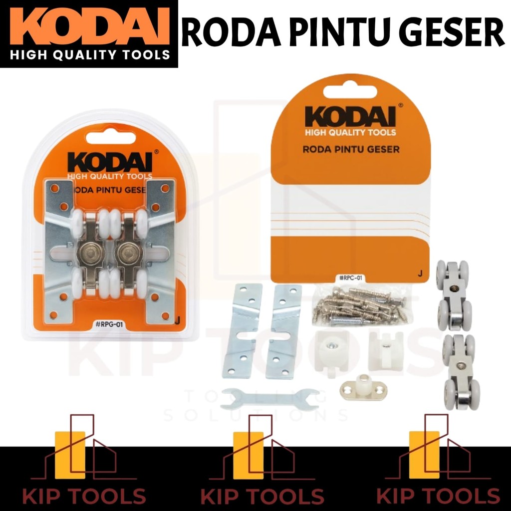 KODAI - Roda Pintu Geser / Rel Sliding Door Roller Set Lengkap Baut & Bracket