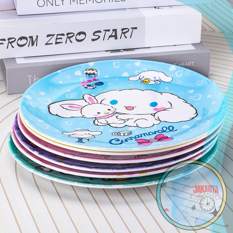 Aneka Piring Melamin Ceper Melody Kuromi Cinnamoroll Spiderman Diameter 20cm | Piring Snack Anak