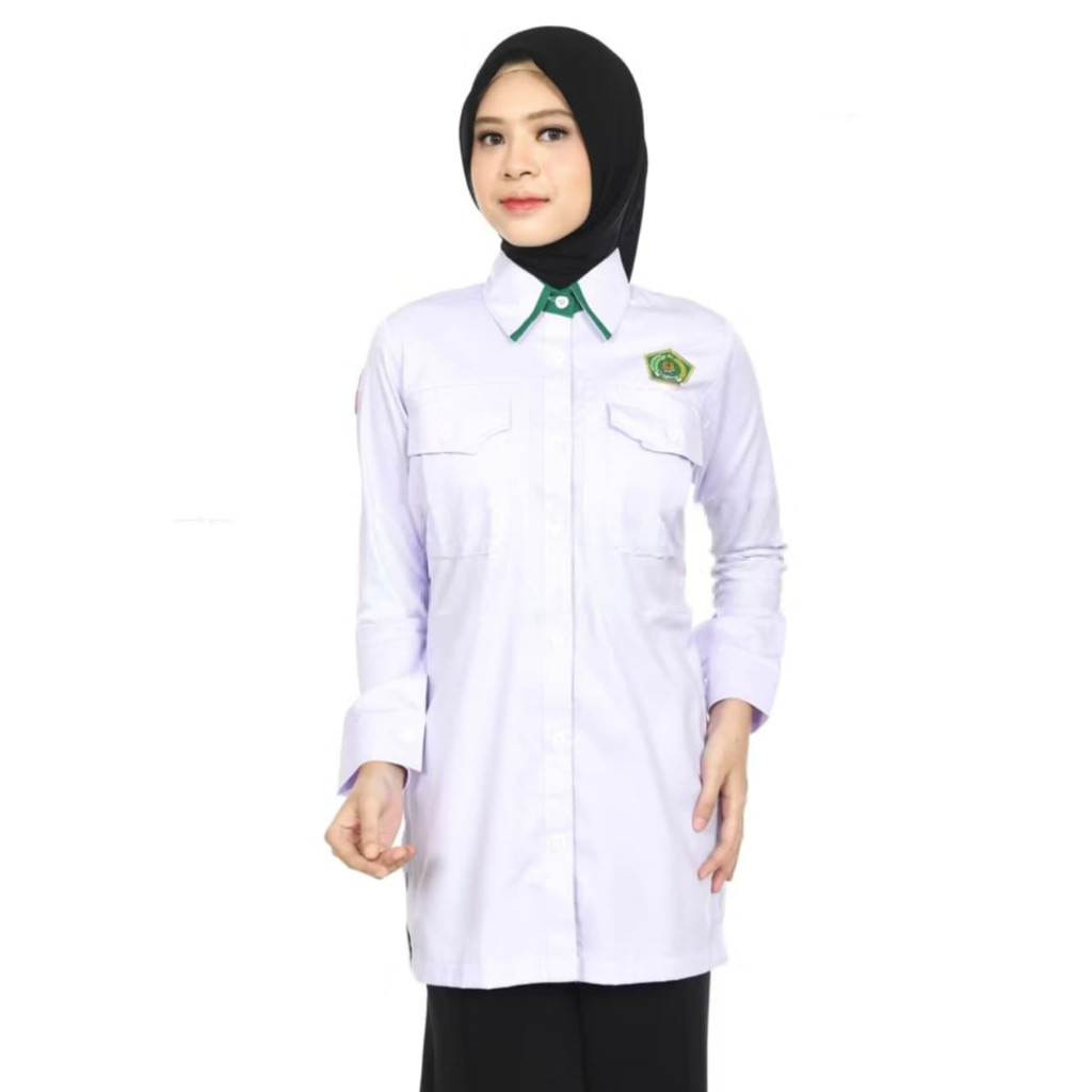 Murah  Tunik Pdh Kemenag Putih Wanita Lengan Panjang Terbaru 2025 / Baju Wanita Asn Putih /