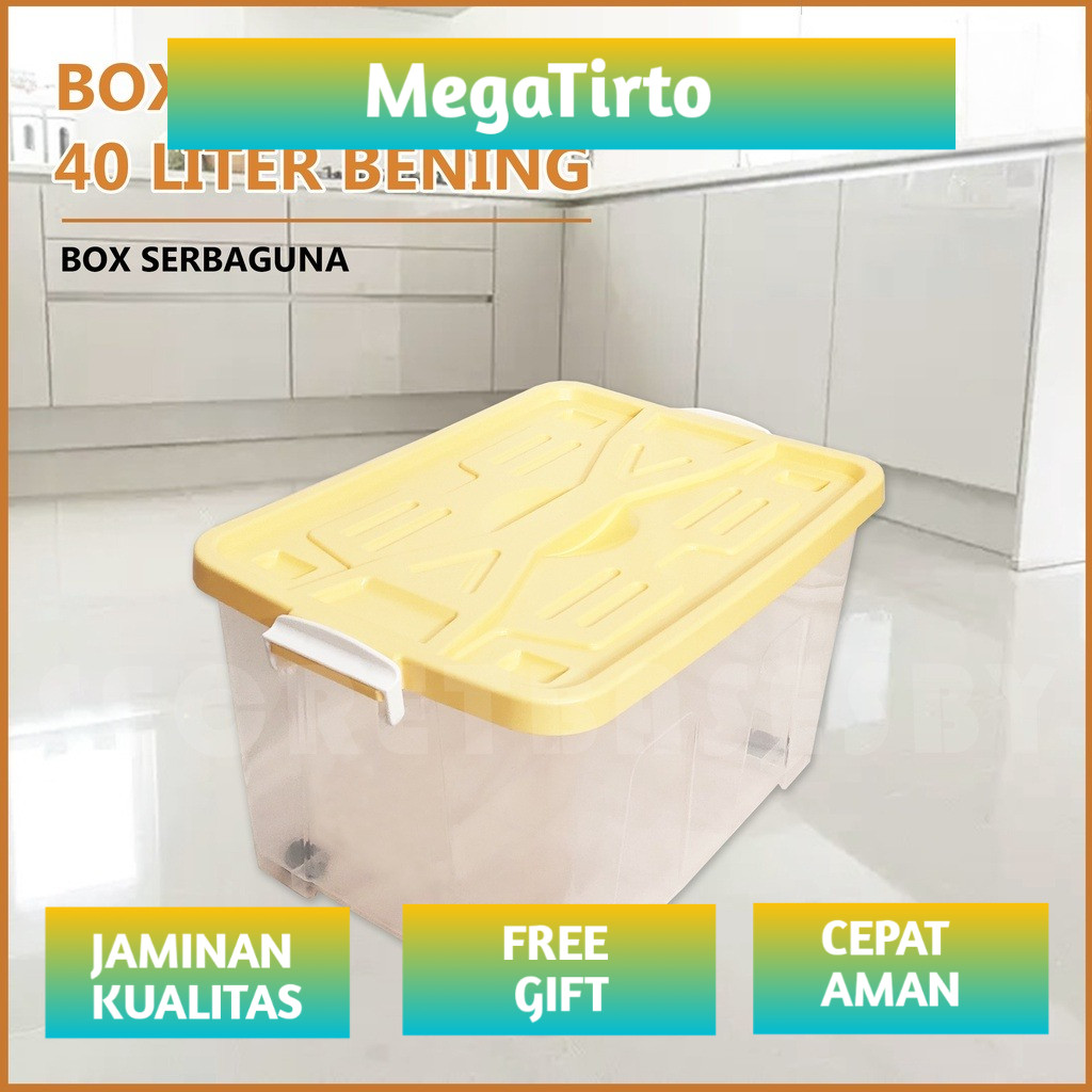BOX CONTAINER 40 LITER + RODA - Kontainer Box Plastik / Container Box