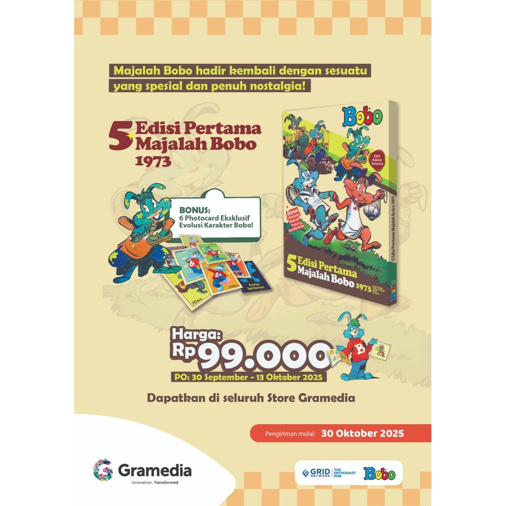 Pre-Order Majalah BOBO “5 EDISI PERTAMA MAJALAH BOBO 1973”