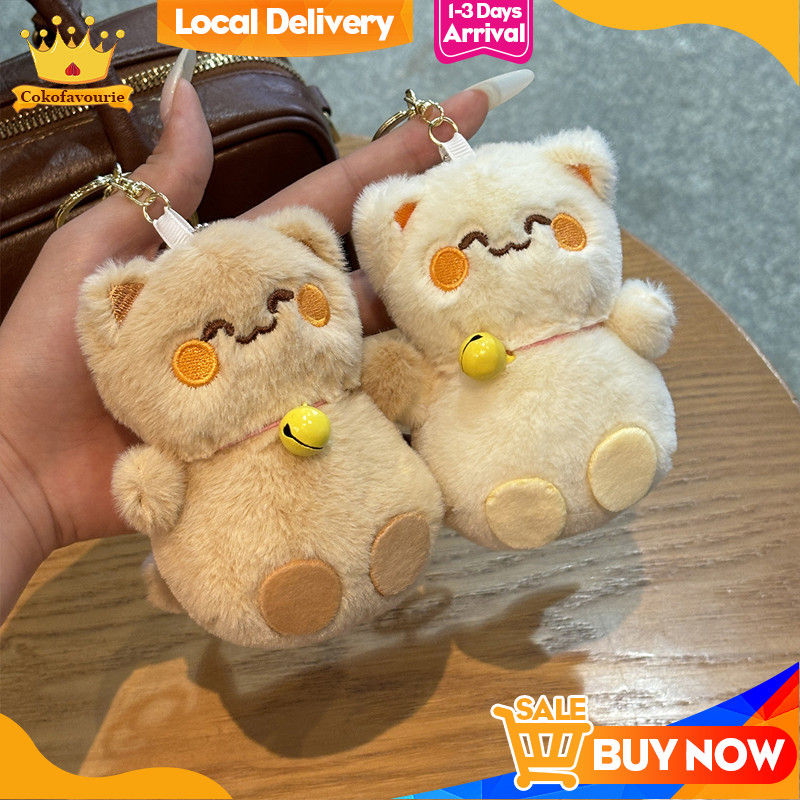 Gantungan Kunci Kucing Bulu Gantungan Tas Boneka Imut Kucing Pembawa Hoki Gantungan Kunci Fortune