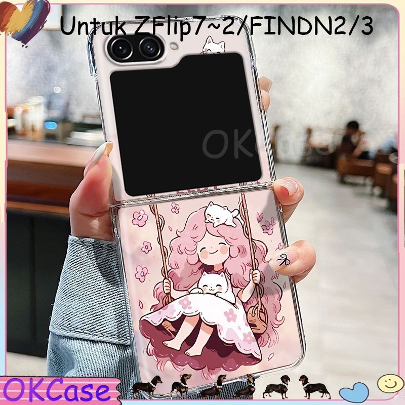 Casing HP Lipat Samsung Z Flip & OPPO N Flip Aesthetic Elegan | Z Flip 7 6 5 4 3 2 F7070 F711 W23 W2