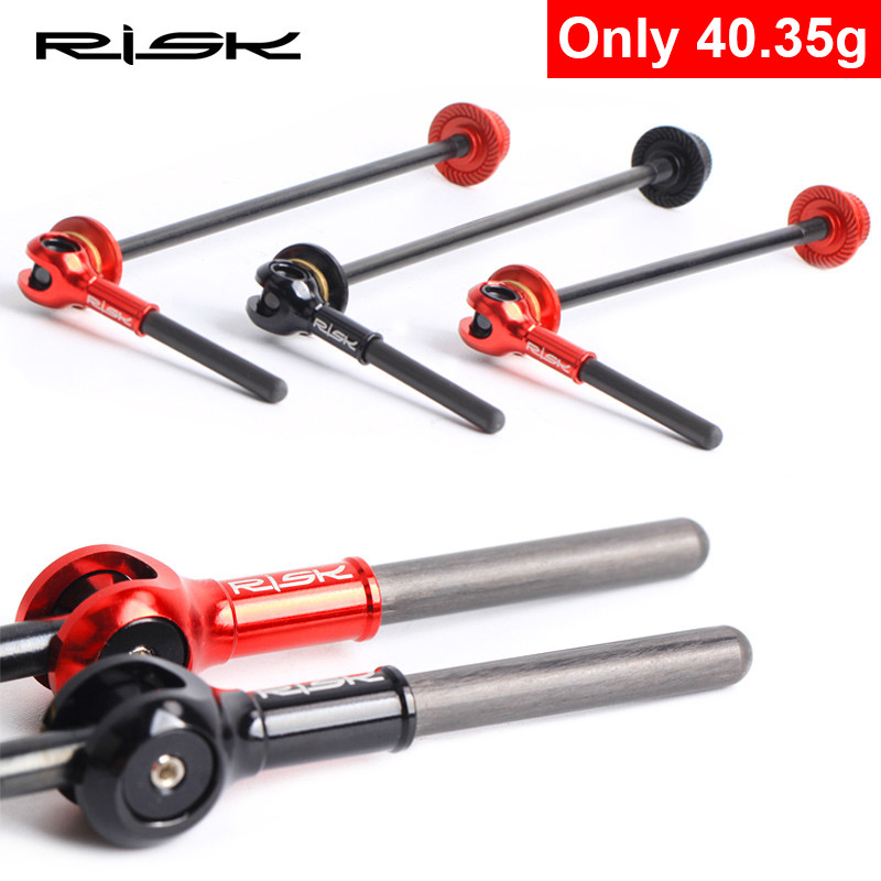 RISK Titanium MTB Road Bicycle QR Skewer Lever Wheel Hub Skewer Ultralight Ti-Axis Carbon Fiber-Hand