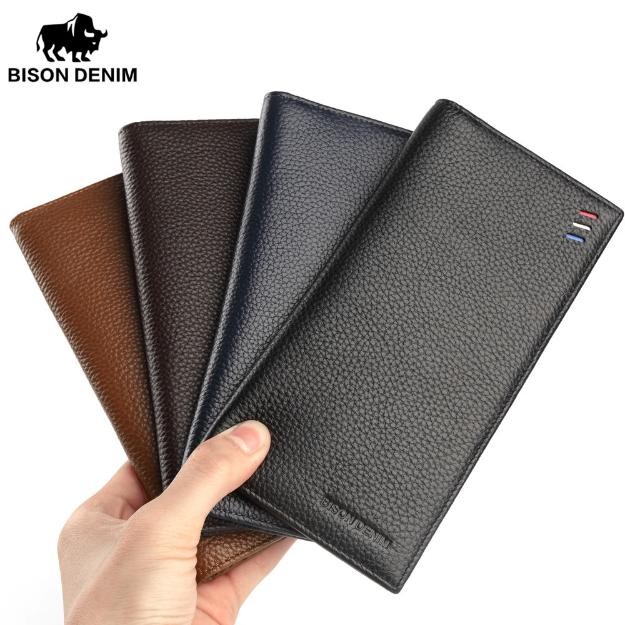 BAGINBRO Bison Denim-Dompet Panjang Pria Bison Denim Original (BISON 4391-5B) - Hitam