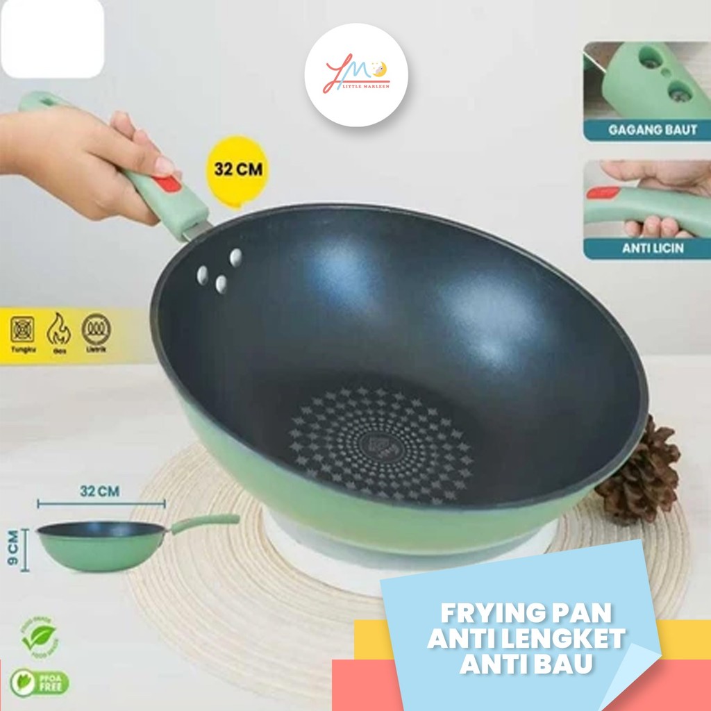 Wajan Penggorengan Anti Lengket Batu Medis / Medical Stone Non-Stick Frying Pan