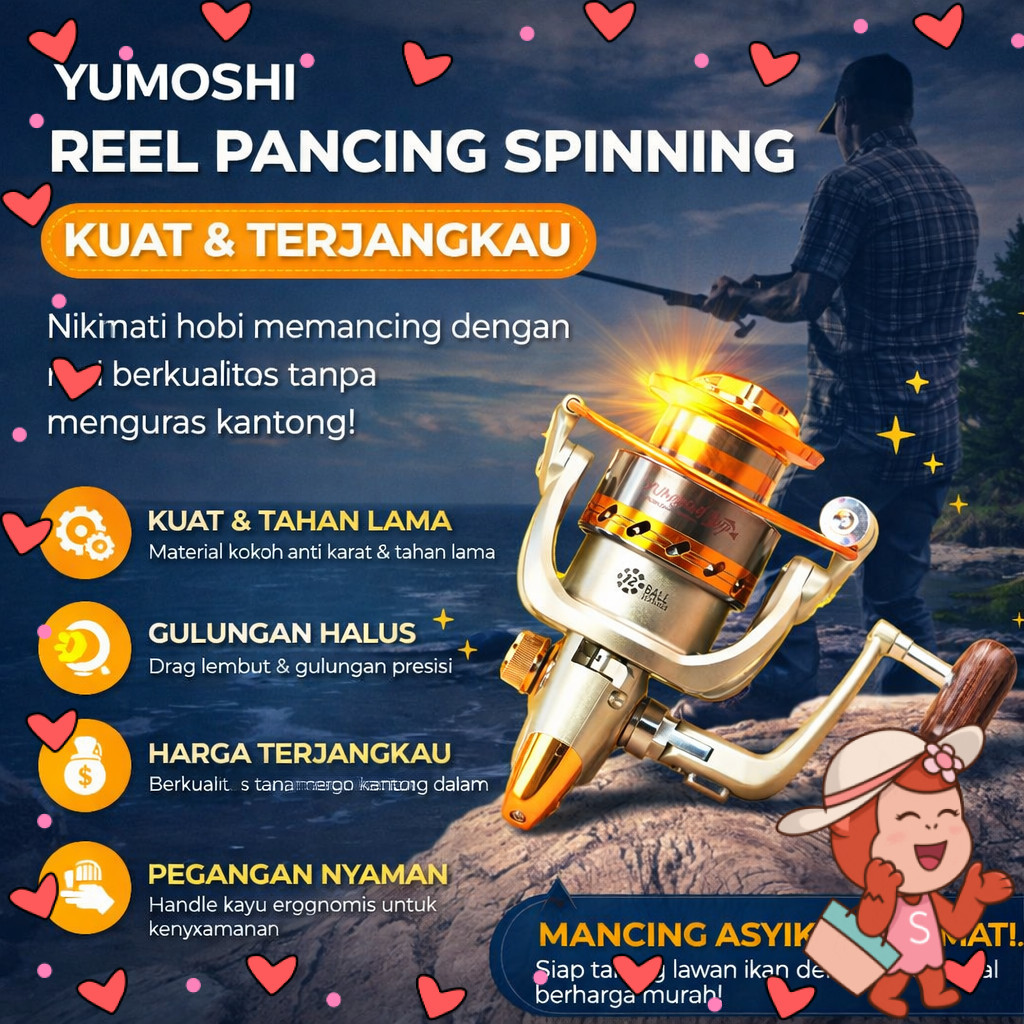 YUMOSHI REELSKING Reel Pancing Spinning Fishing Reel 4.1:1 9000 - EF9000