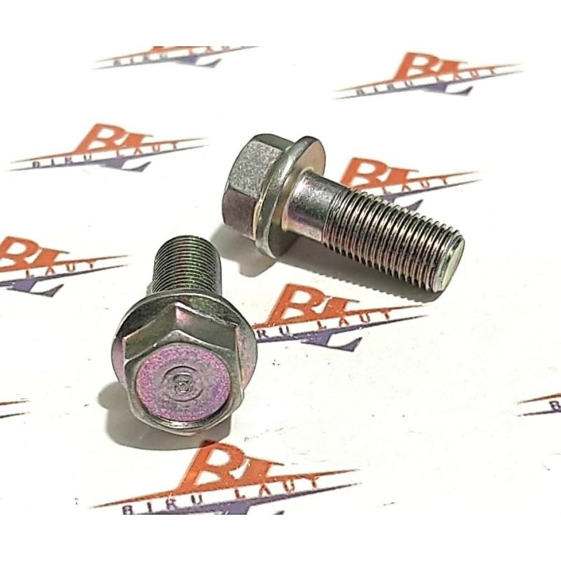 (Paket isi 5 Biji) Baut 17 Flange Panjang 3cm / Baut Flange Topi M12x30 Kunci 17 Original
