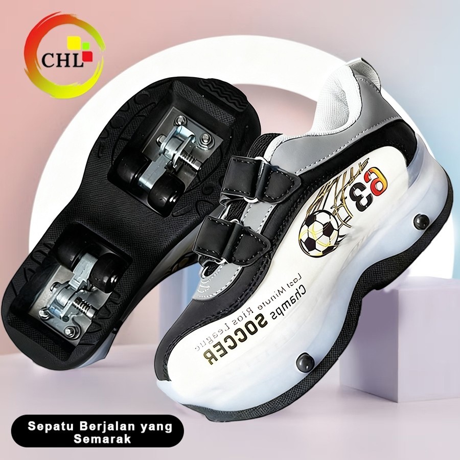 Sepatu Roda Anak Remaja Lipat LED Menyala/sepatu roda anak karakter 2 in 1