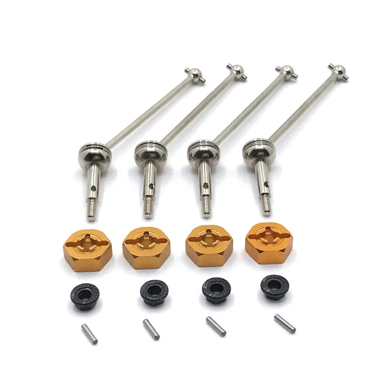 Adaptor Logam 12mm untuk As Roda Depan dan Belakang untuk Suku Cadang Mobil RC WLtoys 144001 144002 