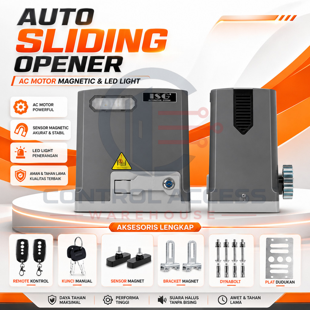 ISG Smart Sliding Gate Opener LED Light Magnetic - Mesin Pagar Otomatis
