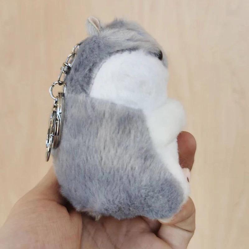 Kawaii Cute Soft Hamster Keyrings Fluffy Trinkets Car Handbag Pent Keyain Ring Holder - Birthday Gif